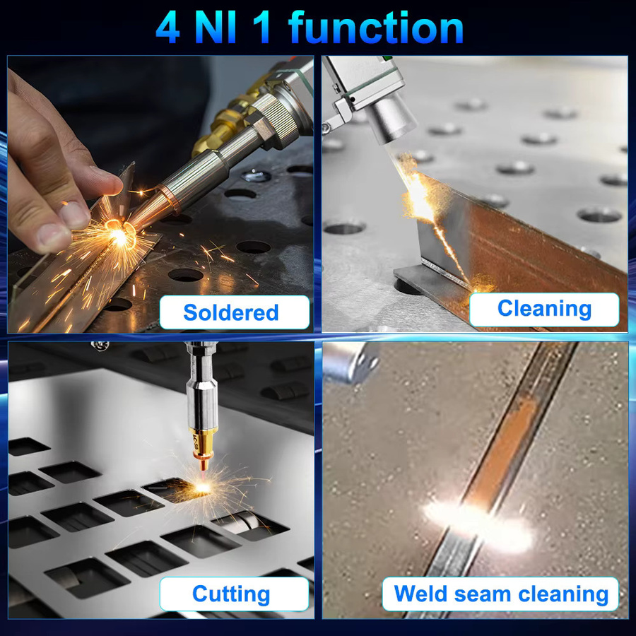 Raycus 4-in-1 Handfaserlaserschweißmaschine zum Schweißen, Reinigen und Schneiden mit Drahtvorschub und Doppelpendelmodell für Metall, 3000 W - Bild 3