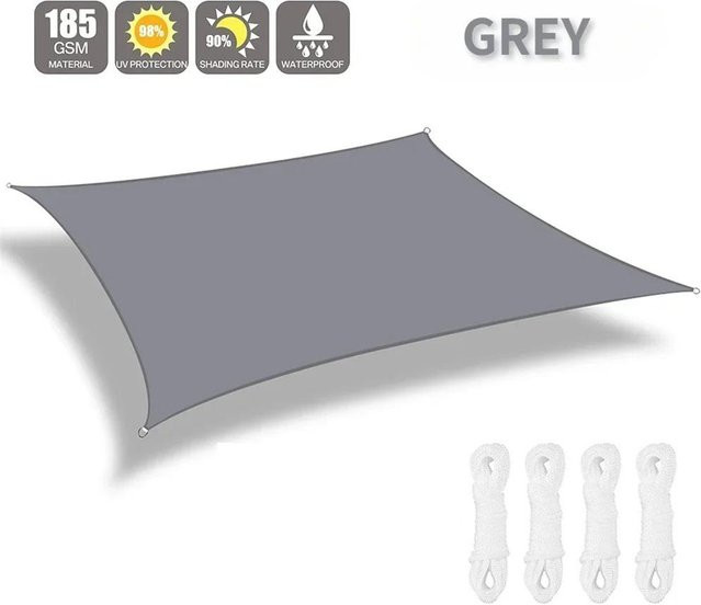 Binchi Garden Sonnensegel aus Polyester in Grau mit UPF 50+ und Wasserschutz, B/T: 300 x 200 cm - Bild 1