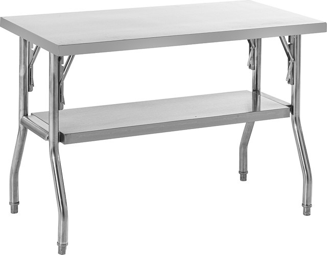 Better Home Klapptisch mit Ablagefläche aus Edelstahl in Silber, B/T/H: 120 x 60 x 80 cm - Bild 1
