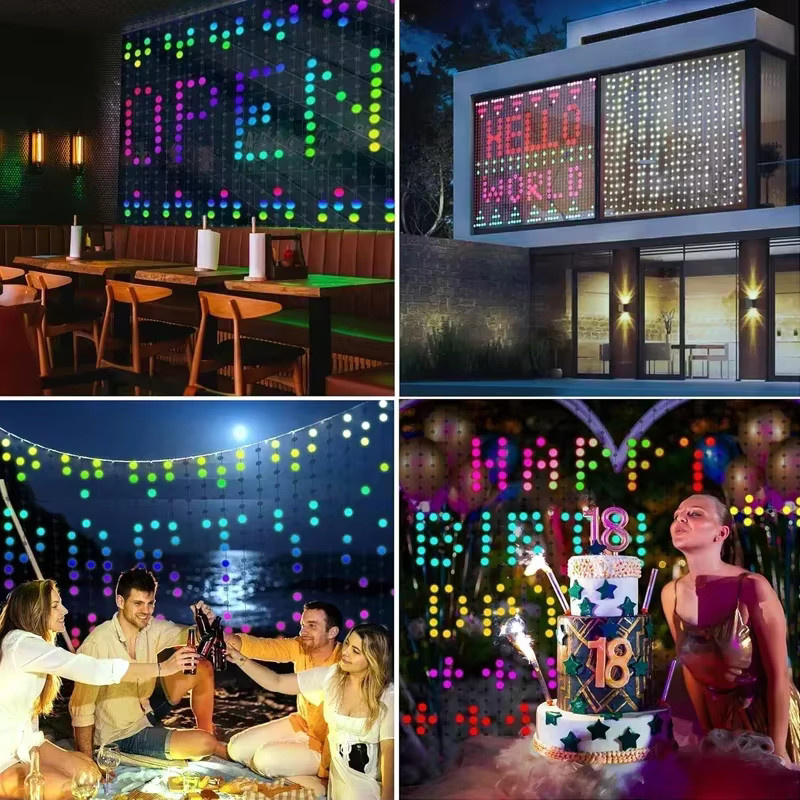 TLEDMP Intelligente RGBIC Vorhang-Lichterkette mit 400 LED, Multicolour Fenster-Hängeleuchte mit App-Steuerung, Fernbedienung, Musiksynchronisierung und USB-Anschluss - Bild 3