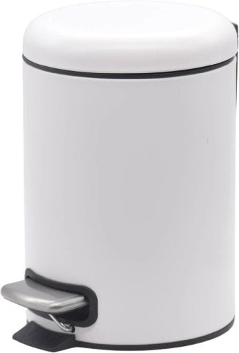 Euroshowers Bad Mülleimer mit Pedal und Soft-Close in Weiß, 3l - Bild 1