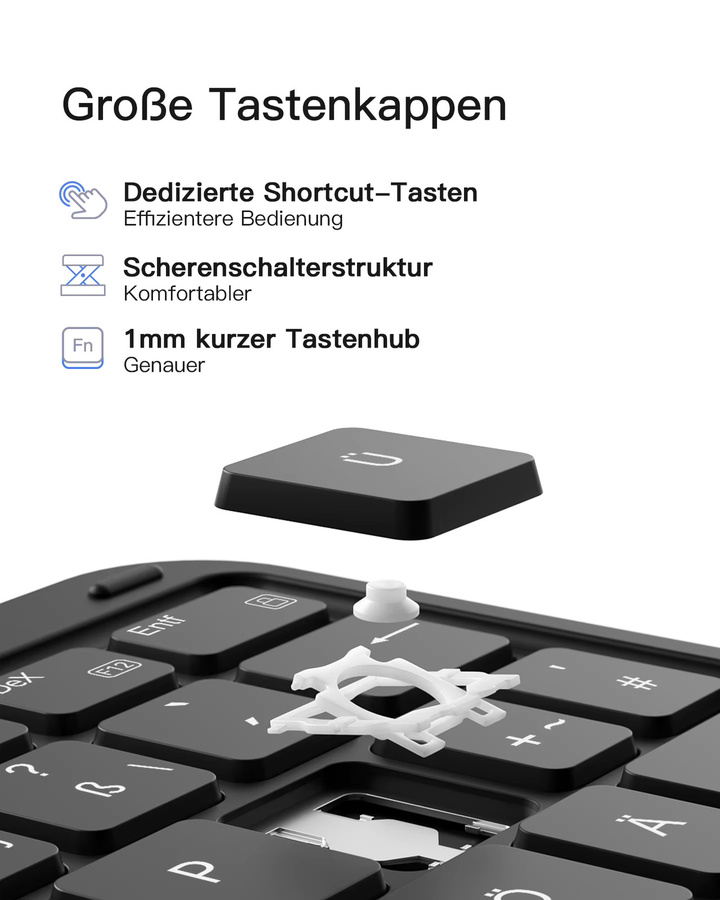 Samsung Tastaturhülle mit Touchpad für Galaxy Tab S10 FE, S9 FE und S9 im Hoch- und Querformat, Schwarz - Bild 6