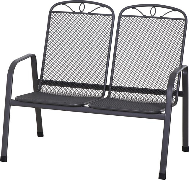 Siena Garden Elda 2er Bank aus Stahl in Matt-Anthrazit mit Streckmetall B/T/H: 95 x 66 x 108 cm - Bild 1