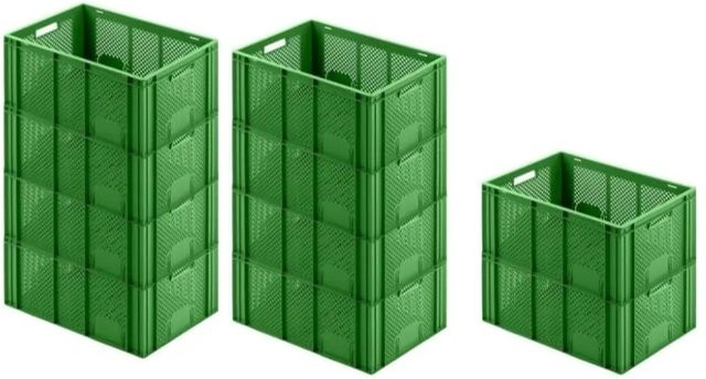 CHEFGASTRO SparSet 10 Eurobehälter Obst- und Gemüsekasten in Grün, H x B x T: 27,4 x 40 x 60 cm, 54 Liter - Bild 1