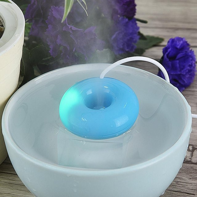 DIYelecs Tragbarer Mini-Luftbefeuchter in Donut-Form mit USB-Zerstäuber, Blau - Bild 1