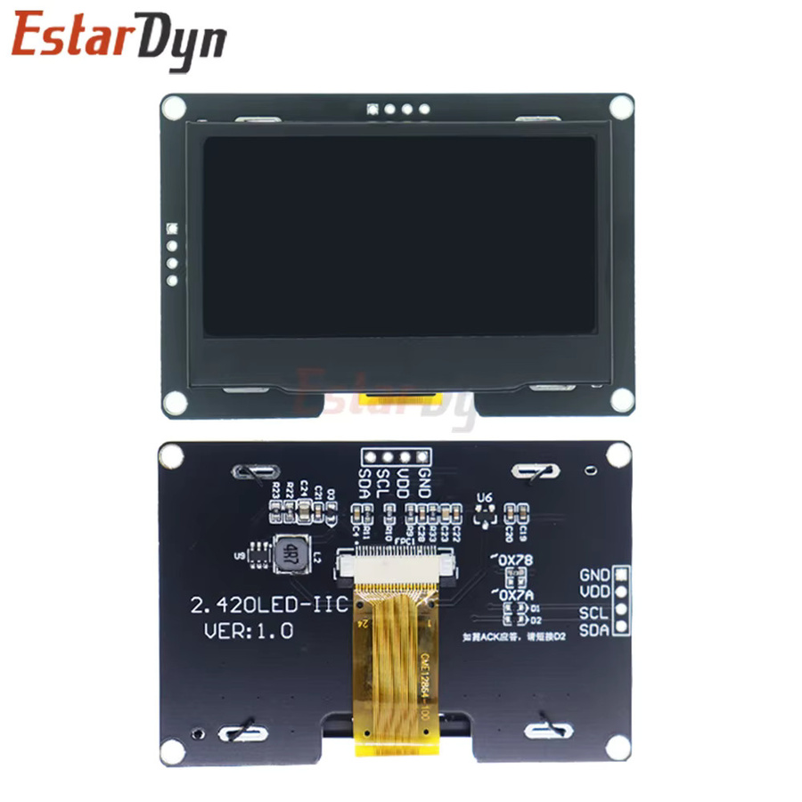 Estardyn OLED LCD Display Modul SSD1309 128x64 mit 4-Pin I2C IIC Schnittstelle in Blau und Schwarz - Bild 3