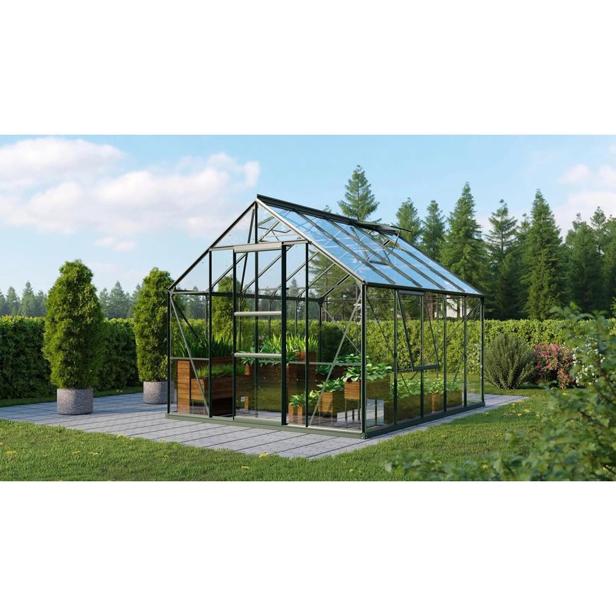 Vitavia Gewächshaus Meridian 8300 in Smaragdgrün mit 8,3 m² Fläche, Aluminiumrahmen und Sicherheitsglas - Bild 4