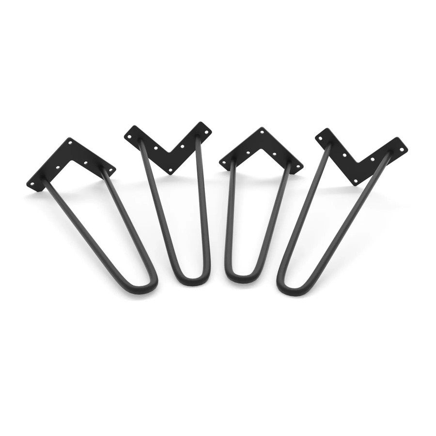 HEVVA Haarnadelbeine NEAPEL 4er Set Schwarz Matt aus Stahl, Höhe: 35 cm - Bild 2