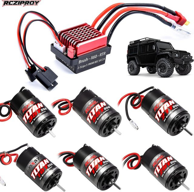 RCZIPROY RC 550 Bürstenmotor & 60A ESC Combo, Wasserdicht, für 1/10 RC Crawler Truck - Bild 1
