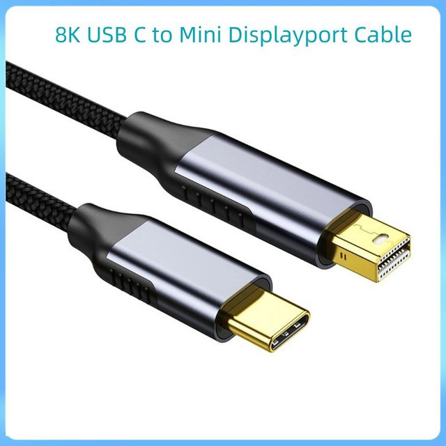 NUOLIANXIN 8K USB-C auf Mini DisplayPort Kabeladapter für MacBook Air Pro mit Thunderbolt Unterstützung - Bild 1
