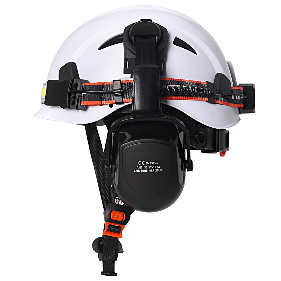 Aolamegs CE-Sicherheitshelm mit LED-Stirnlampe und integriertem Ohrenschutz aus atmungsaktivem ABS-Material für Radfahren und Rettungseinsätze - Bild 3