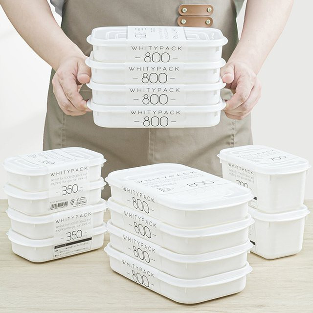 Lebensmittel-Aufbewahrungsbox aus Kunststoff mit Unterteilungen und Schnappdeckel, Weiß - Bild 1