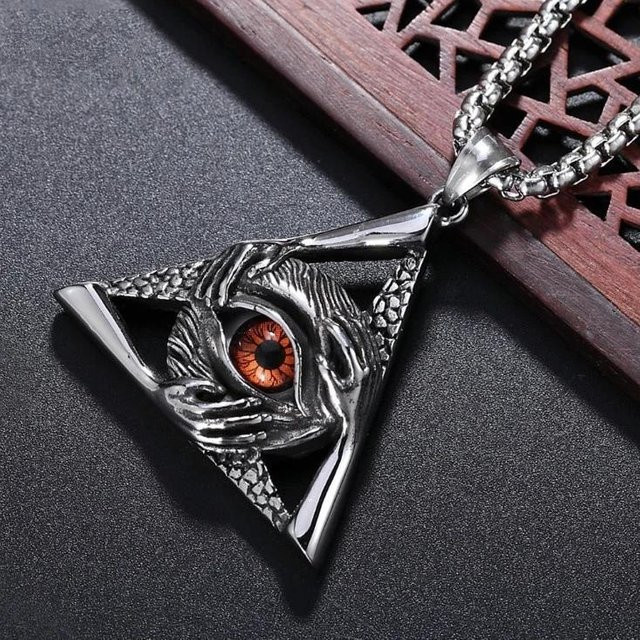 Rui Di Halskette Auge des Horus, Messing, Silber, Herren - Bild 1