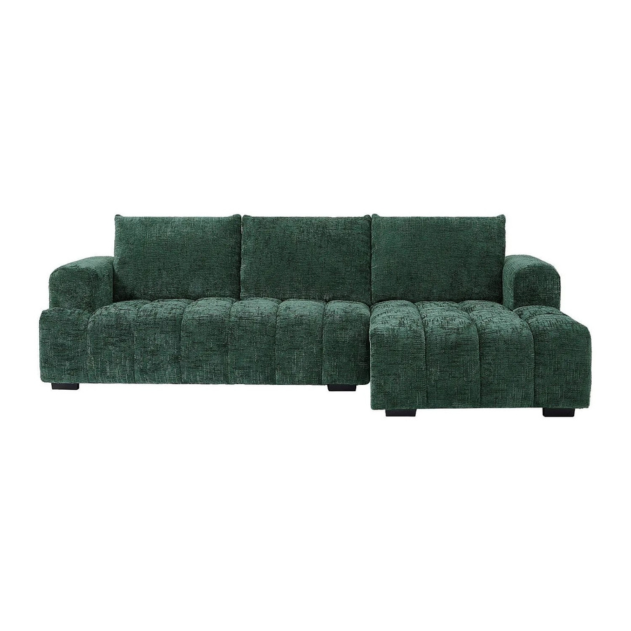Benola Ecksofa in Grün ohne Schlafmöglichkeit, gesteppter Stoff, L-Form, Breite: 276 cm, Tiefe: 160 cm, Höhe: 86 cm - Bild 2
