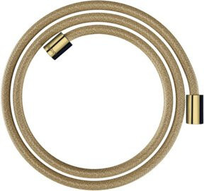 Hansgrohe Textilbrauseschlauch in Gold Optik mit Anti-Kink und Anti-Twist Funktion, Länge: 160 cm, Anschluss: 1/2 Zoll - Bild 1