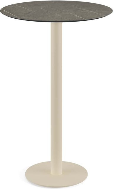 Feros Urban Stehtisch mit HPL-Platte in Braun und Sandfarbenem Gestell, Höhe: 109,2 cm, Durchmesser: 70 cm - Bild 1