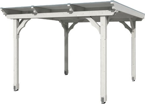 Skan Holz Pavillon Marseille aus Fichtenholz mit Polycarbonat-Flachdach in Weiß, B/H/T: 327 x 236 x 350 cm - Bild 3