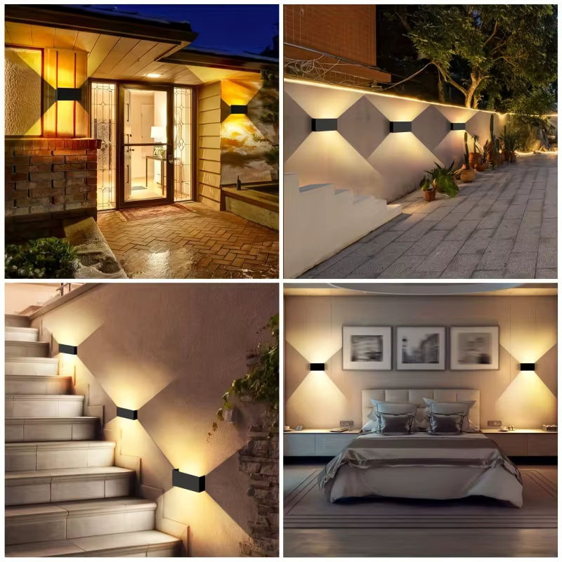 SUNMEIYI 24 W LED-Wandleuchte in Schwarz, modern und verstellbar für innen und außen, IP65, kaltweißes Licht - Bild 6