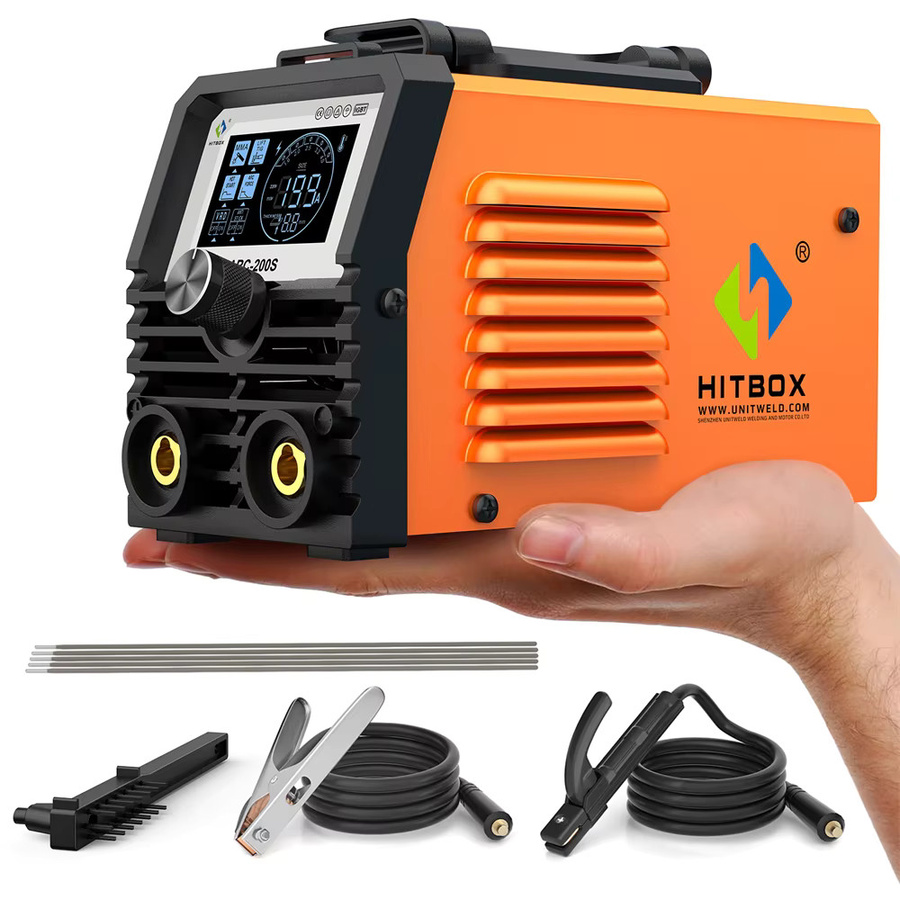 HITBOX ARC200S Tragbarer Mini-IGBT-Inverter-Schweißer 2-in-1 ARC MMA Lift TIG Schweißgerät in Orange mit LED-Display und VRD-Funktion - Bild 6