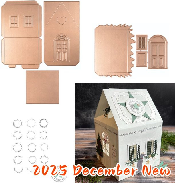 Metall-Stanzform und Stempel mit Sternen im Kreis in Gold für Scrapbooking und DIY-Handwerk - Bild 1