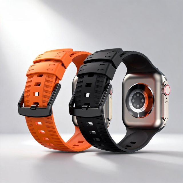 JBAILI Uhrenarmband Silikon, Schwarz, Unisex - Bild 1