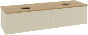 V&B Waschtischunterschrank Antao mit Frontstruktur und Beleuchtung, Farbe Braun, Eiche lackiert, B/T: 160 x 50 cm - Bild 1