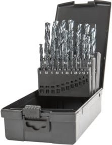 Stier Spiralbohrer-Set HSS-R DIN 338 RN Typ W-Spitze aus Edelstahl, 25-teilig, grau - Bild 1