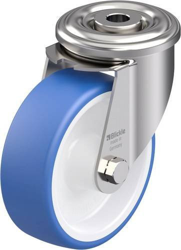 Blickle LEXR-POTHS 100G Edelstahl-Lenkrolle in Blau mit 100 mm Rad-Durchmesser und 150 kg Tragfähigkeit - Bild 1