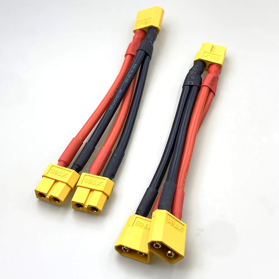 HBXINTAO XT60 XT90 T-Stecker Parallel-Batterieanschluss Doppel-Verlängerungskabel Y-Verteiler für RC-Batterie und Motor in Gelb - Bild 2