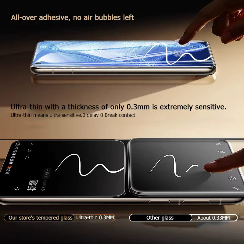 3er-Set gehärtetes Glas für Realme 7 5G, 6,5 Zoll, transparent, Full Coverage Display-Schutz mit Fingerabdruck-Entsperrung - Bild 4