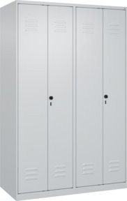 C+P Spind Classic PLUS Schwarz-Weiß in 4 Abteilen mit Sicherheits-Drehriegel, H x B x T: 185 x 120 x 50 cm - Bild 1