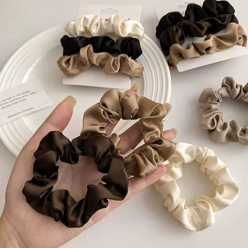 Scrunchies Seide Satin, Einfarbig, Damen - Bild 4