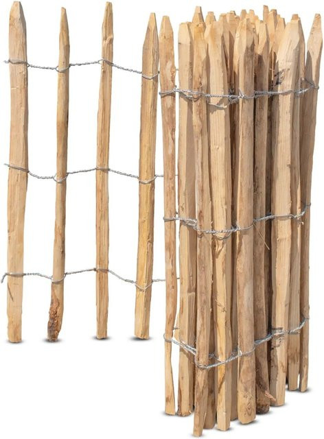 Stiltreu Französischer Premium Staketenzaun Kastanie unbehandelt braun B/H: 500 x 80 cm - Bild 1