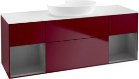 V&B Waschtischunterschrank Finion mit Wandbeleuchtung, Farbe Anthrazit lackiert, Breite: 160 cm, Tiefe: 50,1 cm, Höhe: 50,1 cm - Bild 1