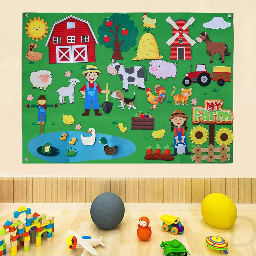 Yiran toy Montessori Busy Board Lernspielzeug Zoo Filz ab 3-6 Jahre - Bild 3