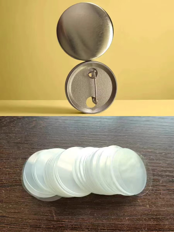100 Sets matte Zinnplatten für Button-Badges in Silber, Durchmesser: 32 mm und 44 mm, Metall-Rohlinge für Pin-Badges - Bild 4