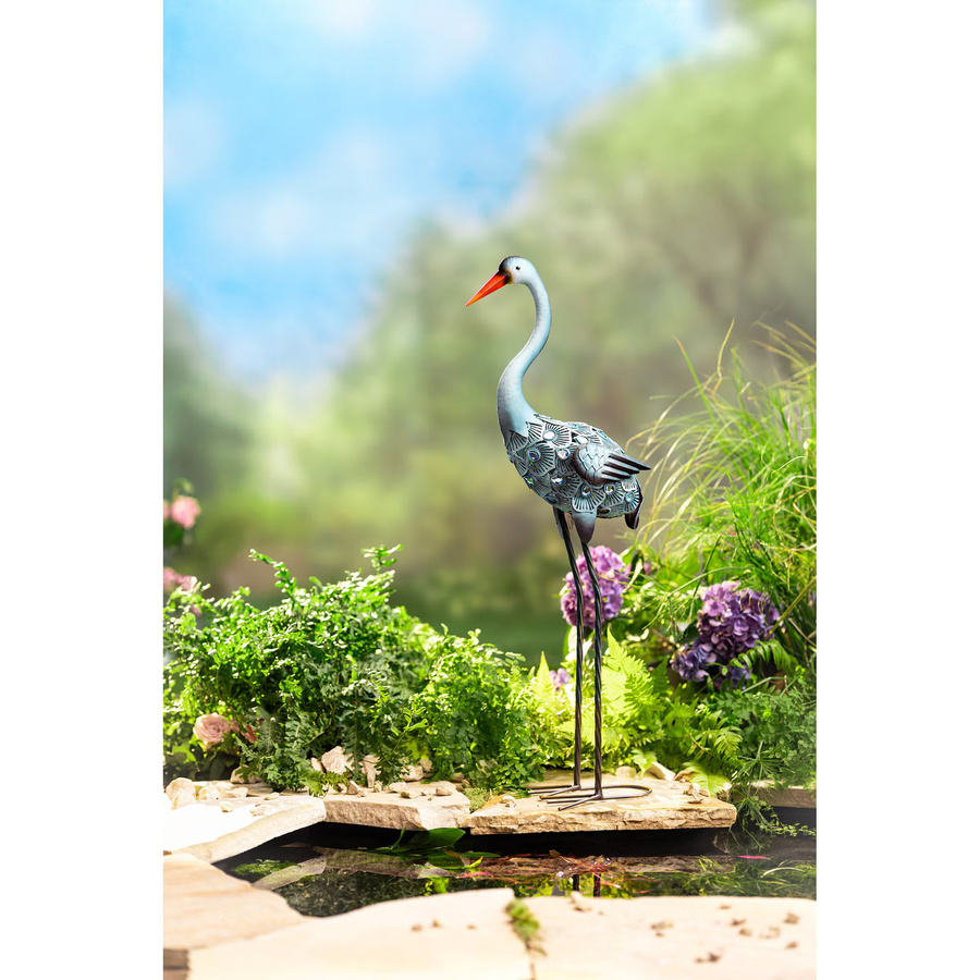 Gartenfigur XXL Kranich von Viva Domo aus Metall in Multicolour - Bild 2
