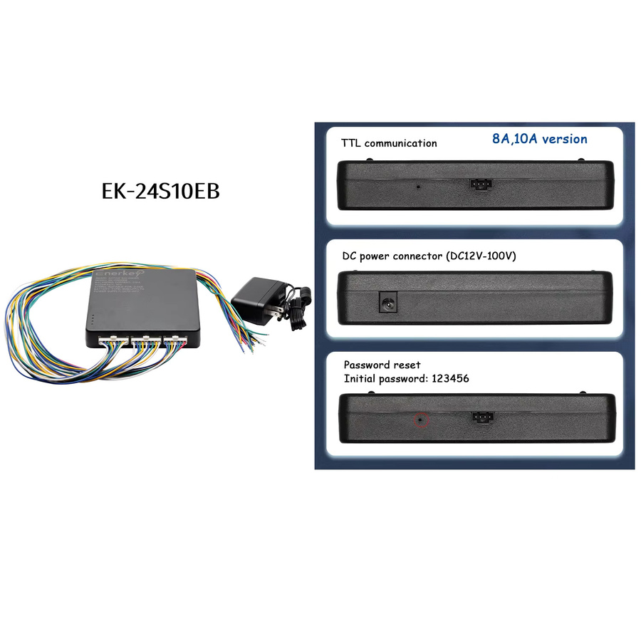 DYKBmetered Smarter Bluetooth Aktiver Batteriemanager Balancer für Li-Ion LiFePO4 LTO Batterien, Farbe: Schwarz - Bild 2