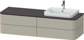Duravit Waschtischunterschrank Happy D.2 Plus ohne Aufsatz, Farbe Taupe matt, B/T/H: 160 x 40,8 x 55 cm - Bild 1