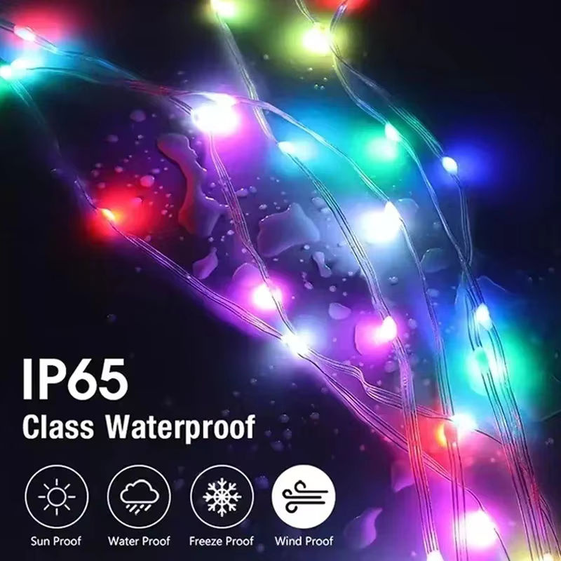 VENUSWING Smart LED RGBIC Lichterkette mit Bluetooth APP-Steuerung, Wasserdicht, USB-Betrieb, Multicolour für Party und Dekoration - Bild 4