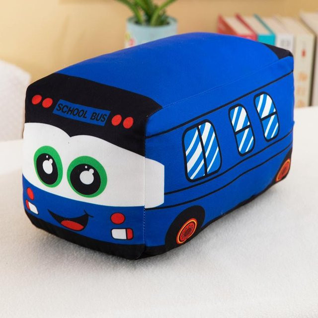 Kidsly Fahrzeug Bus Auto Plüsch Spielzeug, blau, 20cm - Bild 1