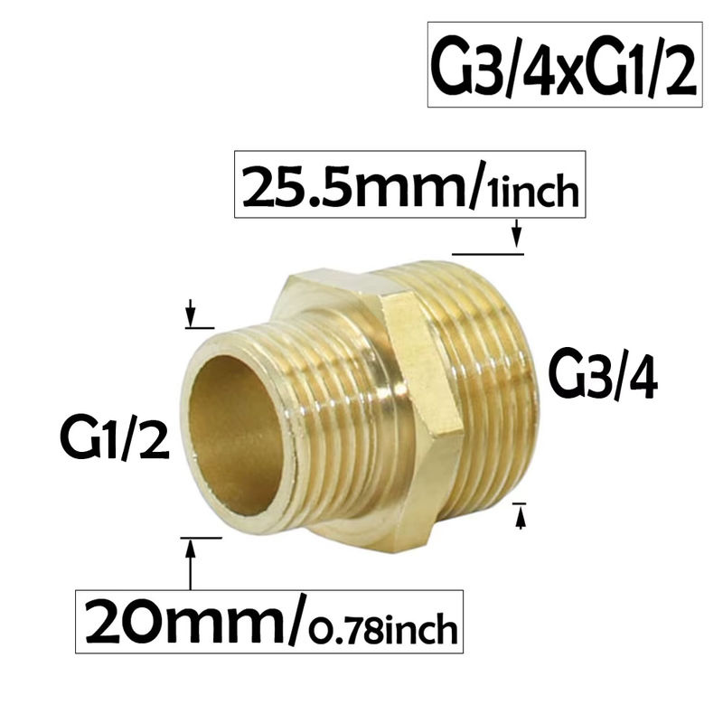 GHHWL Messing Schlauchkupplung mit 3/4 Zoll Außengewinde in Gold für Wasserrohr Reparaturen - Bild 4