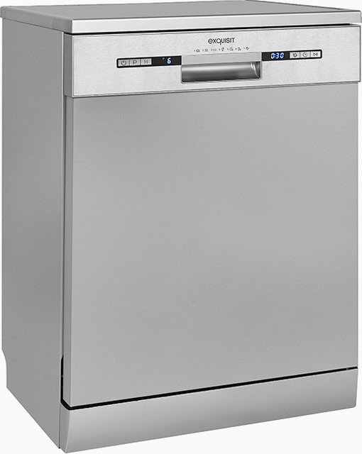 Exquisit Geschirrspüler GSP9313-030E in Silber mit Edelstahlgehäuse und Schnellprogramm - Bild 1