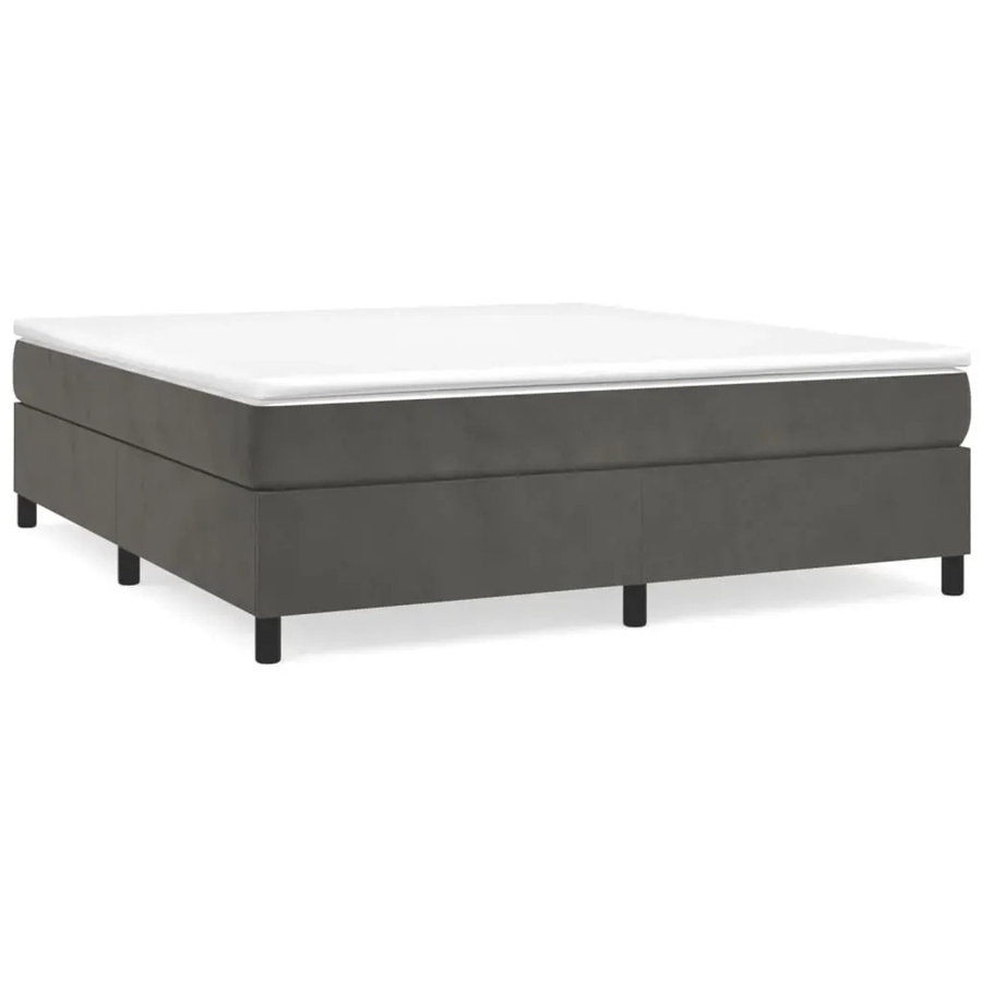 vidaXL Boxspringbett mit Matratze Dunkelgrau Samt B/T: 200 x 200 cm - Bild 2