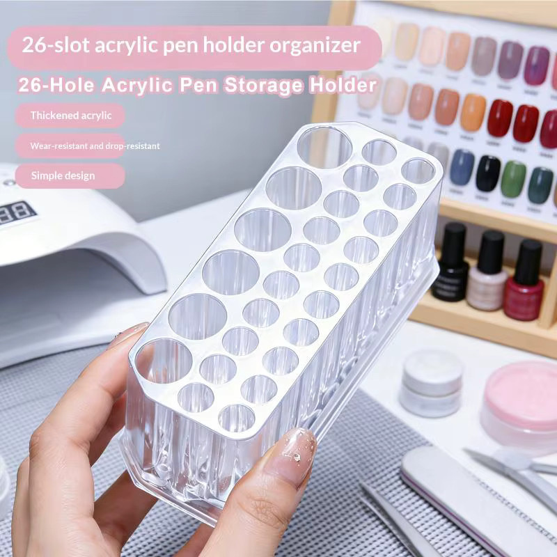 HNKMP Nagelpinsel-Organizer aus Acryl, 26-Loch, Aufbewahrungshalter - Bild 3