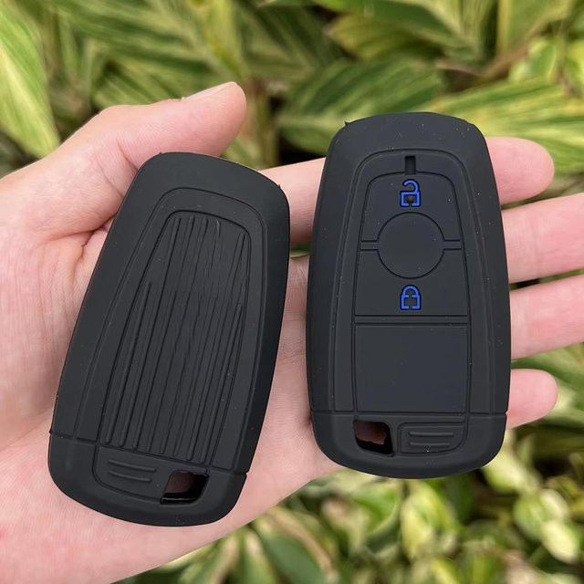Silikon Schlüsselanhänger Fernbedienung Hülle für Ford Raptor, Ecosport und Ranger Raptor, 2 Tasten Smart Keyless Zubehör, Schwarz - Bild 1