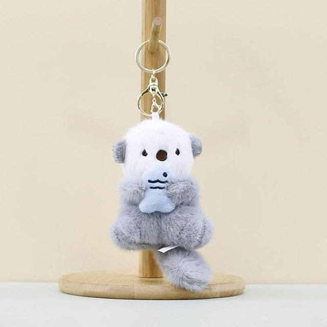 Linyi toy Schlüsselanhänger Otter, Fisch, hellblau, Unisex - Bild 1