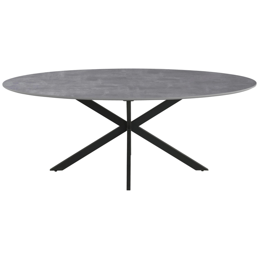 Mömax Esstisch Matteo Oval in Grau und Schwarz mit Metallgestell, B/T/H: 180 x 90 x 75 cm - Bild 2