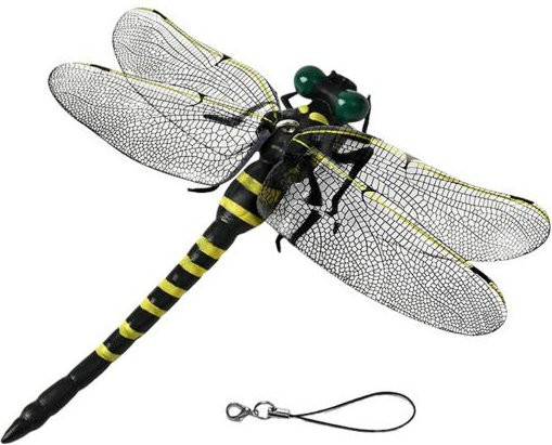 Amusedly Libellen-Dekoration Gelb aus PVC mit Lanyard und Anstecknadel zur Mücken- und Fliegenabwehr für Outdoor und Camping - Bild 1