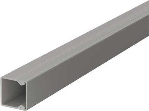 OBO Bettermann Wand- und Deckenkanal aus Kunststoff, Farbe: Grau, B/H/L: 20,0 x 20,0 x 2000 mm - Bild 1